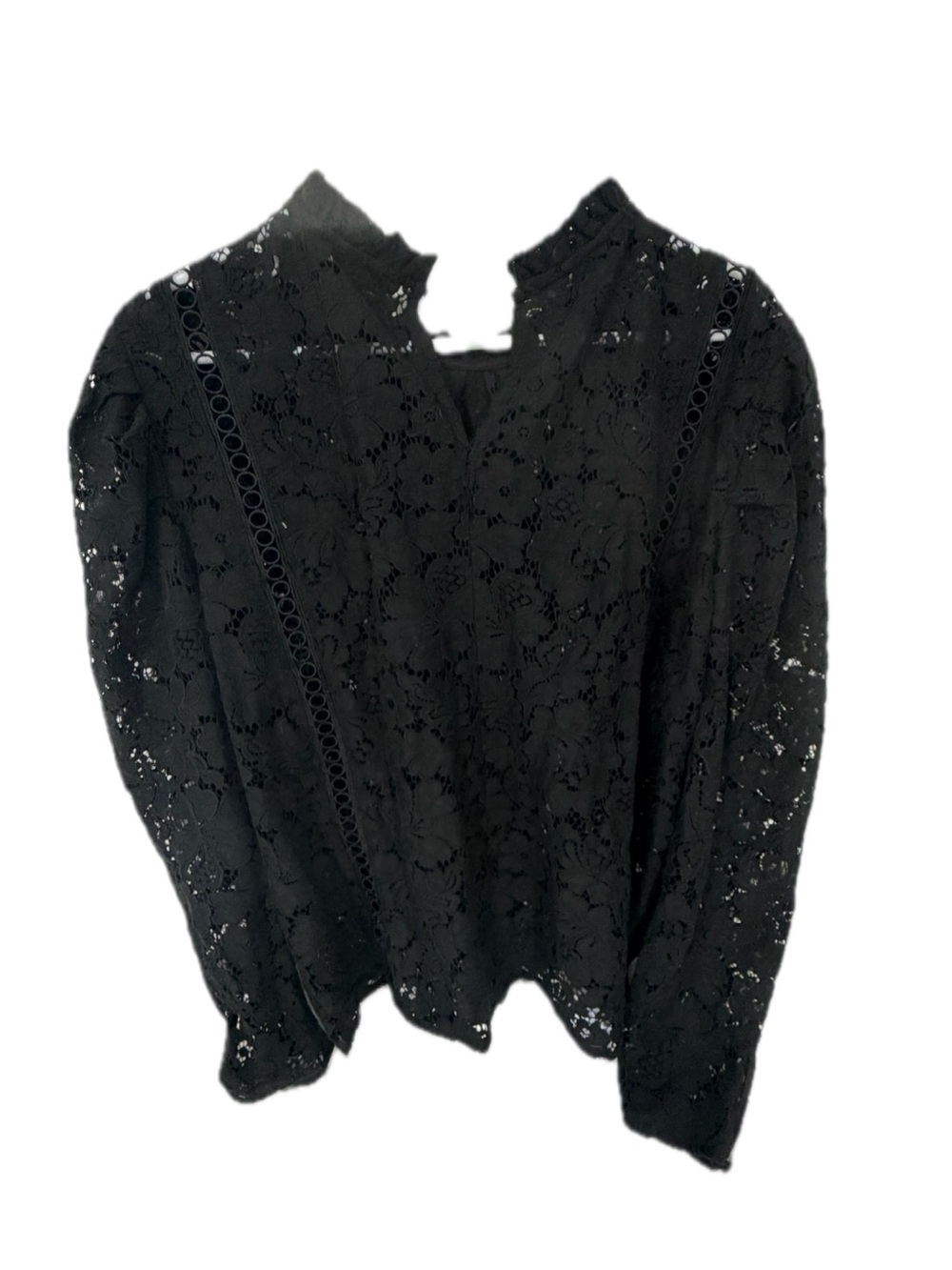 Express Black Floral Lace Long-Sleeve Blouse NWT XL